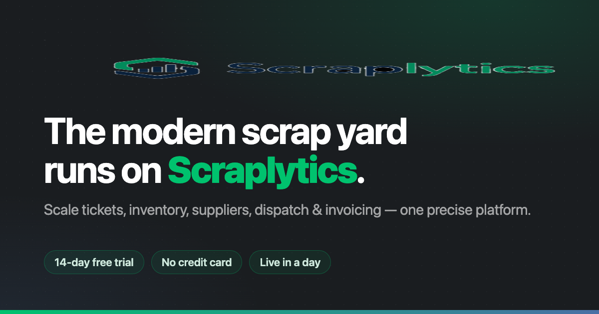 Scraplytics - Scrap Yard Management Software